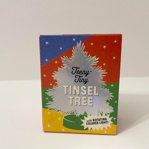Teeny Tiny Tinsel Tree Tiny Aluminum Christmas Tree And Color Wheel - Picture 14 of 14